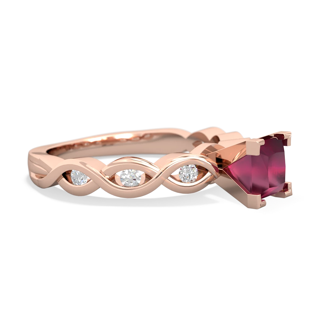 Ruby Infinity 5Mm Square Engagement 14K Rose Gold ring R26315SQ