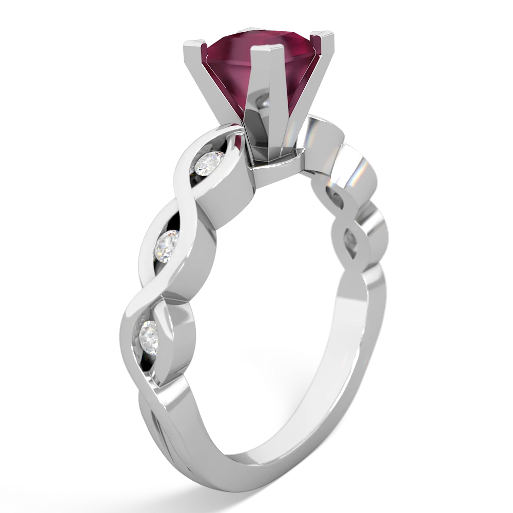 Ruby Infinity 5Mm Square Engagement 14K White Gold ring R26315SQ