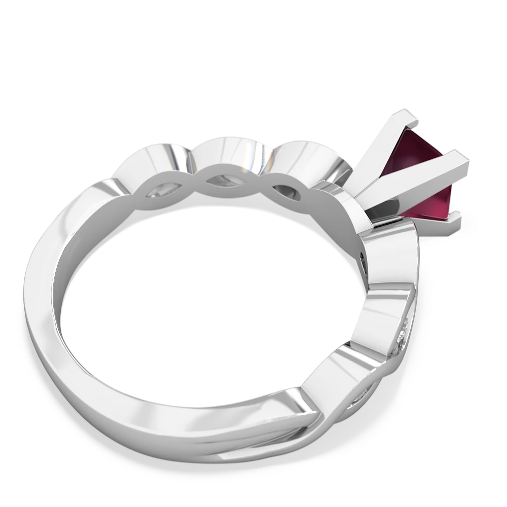 Ruby Infinity 5Mm Square Engagement 14K White Gold ring R26315SQ