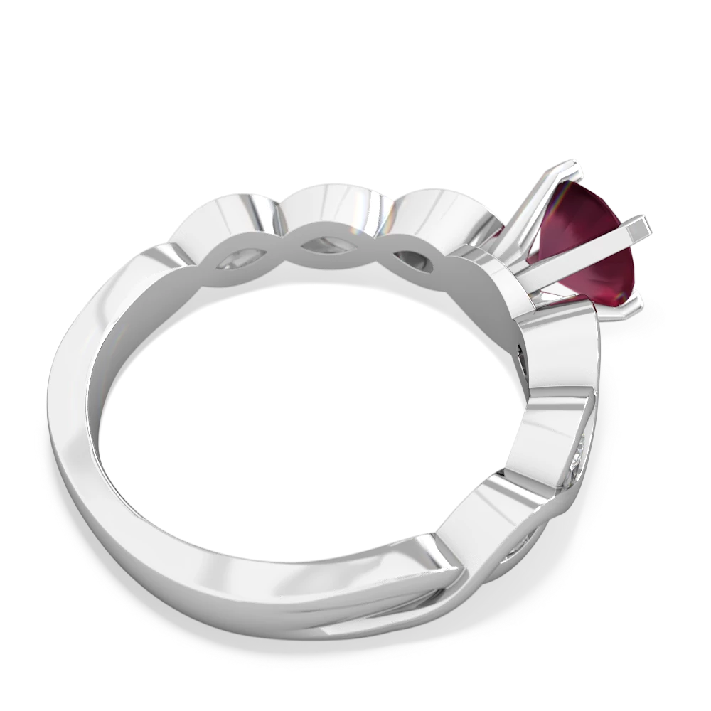 Ruby Infinity 6Mm Round Engagement 14K White Gold ring R26316RD