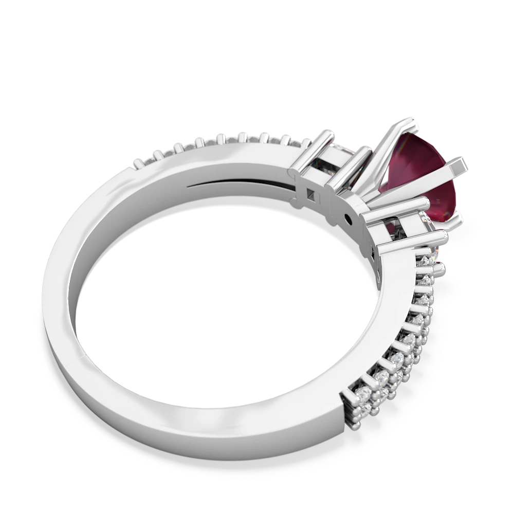 Ruby Classic 6Mm Round Engagement 14K White Gold ring R26436RD