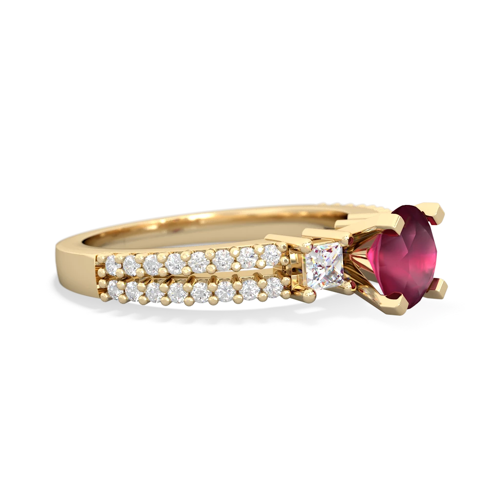 Ruby Classic 6Mm Round Engagement 14K Yellow Gold ring R26436RD