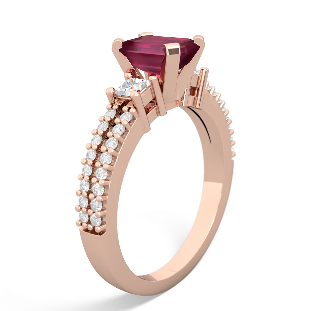 Ruby Classic 7X5mm Emerald-Cut Engagement 14K Rose Gold ring R26437EM