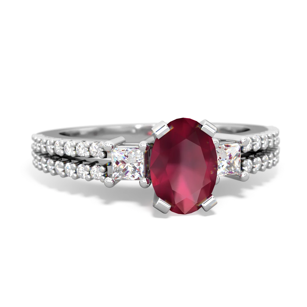 Ruby Classic 7X5mm Oval Engagement 14K White Gold ring R26437VL