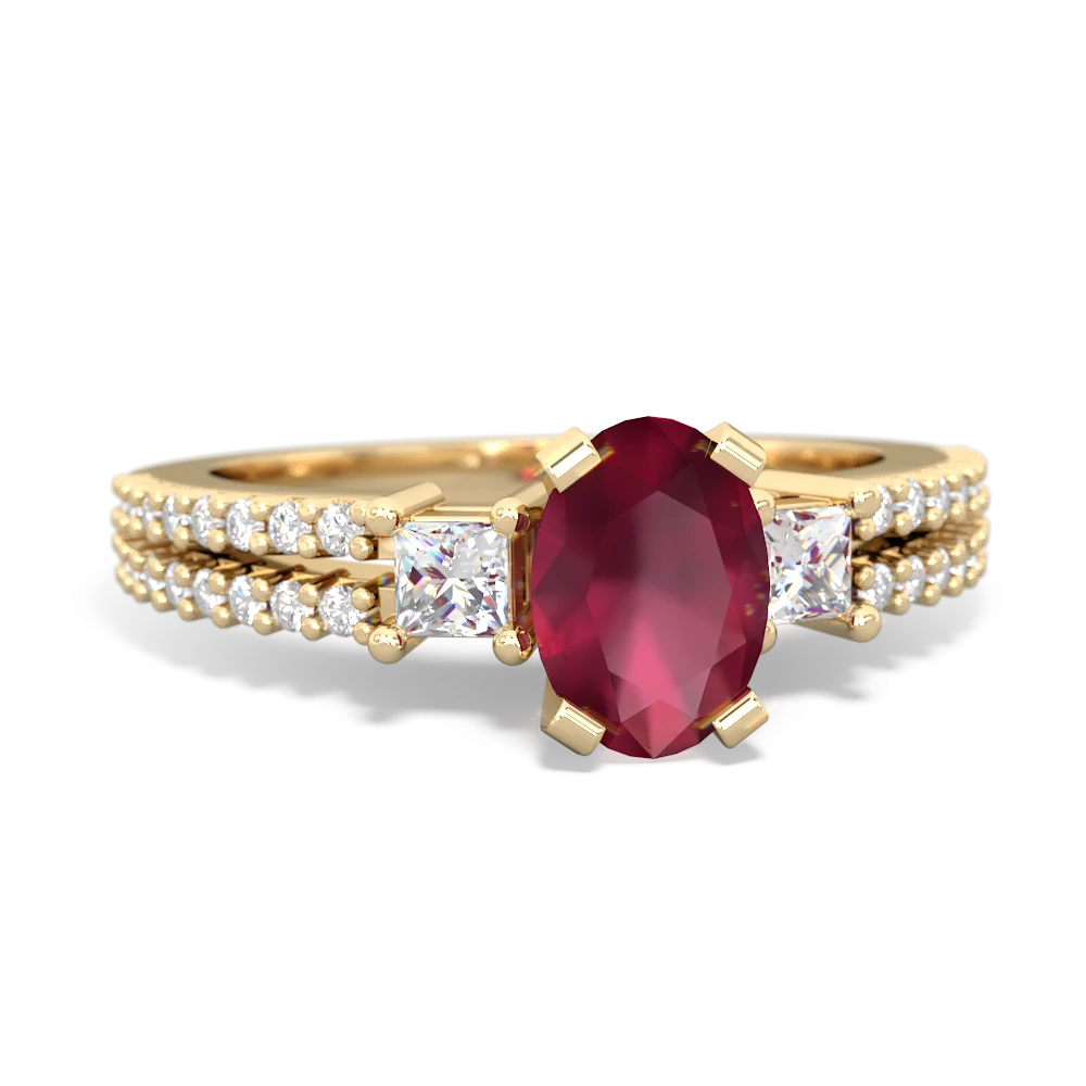 Ruby Classic 7X5mm Oval Engagement 14K Yellow Gold ring R26437VL