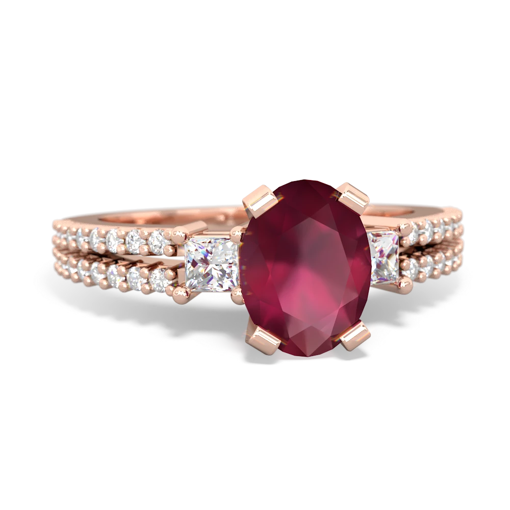 Ruby Classic 8X6mm Oval Engagement 14K Rose Gold ring R26438VL