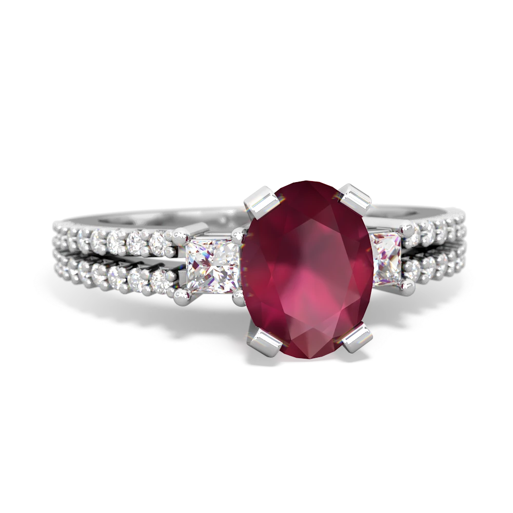 Ruby Classic 8X6mm Oval Engagement 14K White Gold ring R26438VL