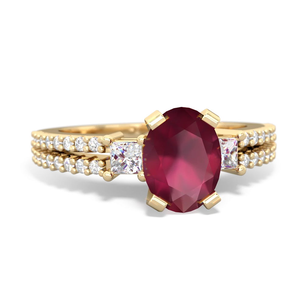 Ruby Classic 8X6mm Oval Engagement 14K Yellow Gold ring R26438VL