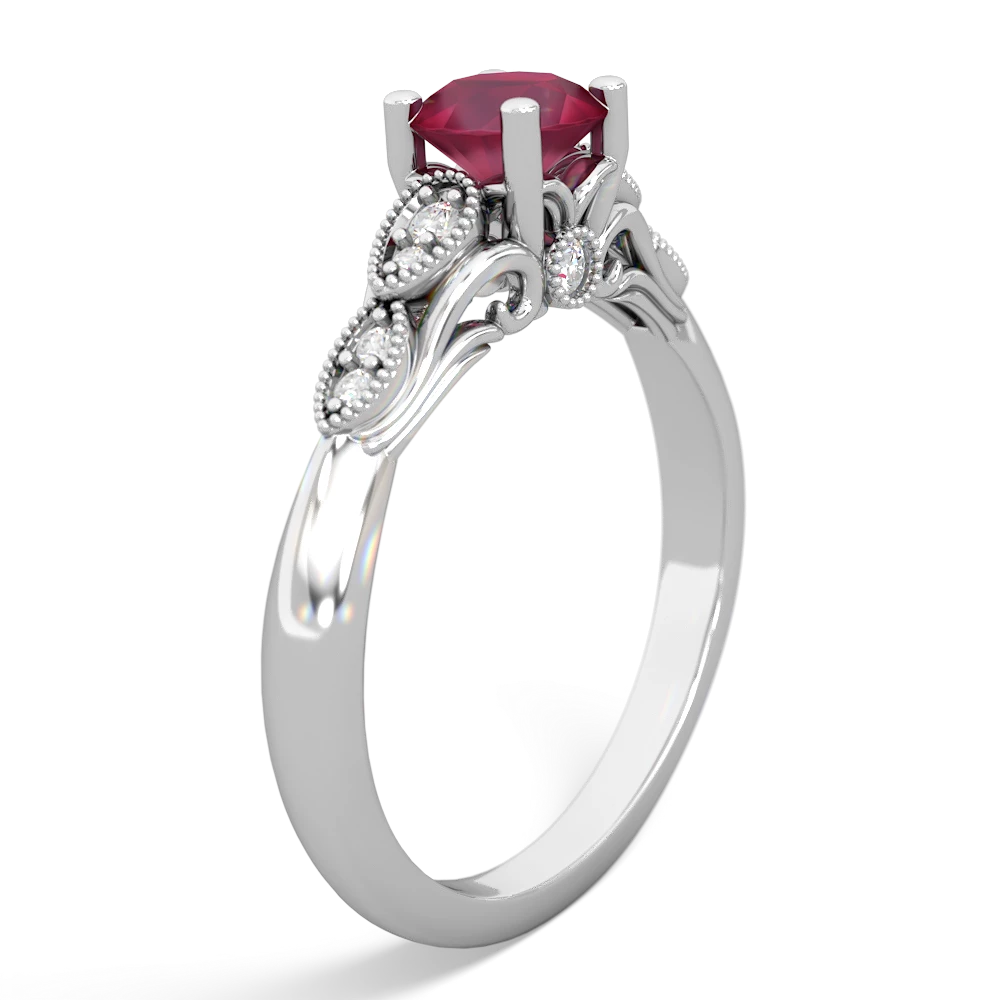 Ruby Antique Elegance 14K White Gold ring R3100