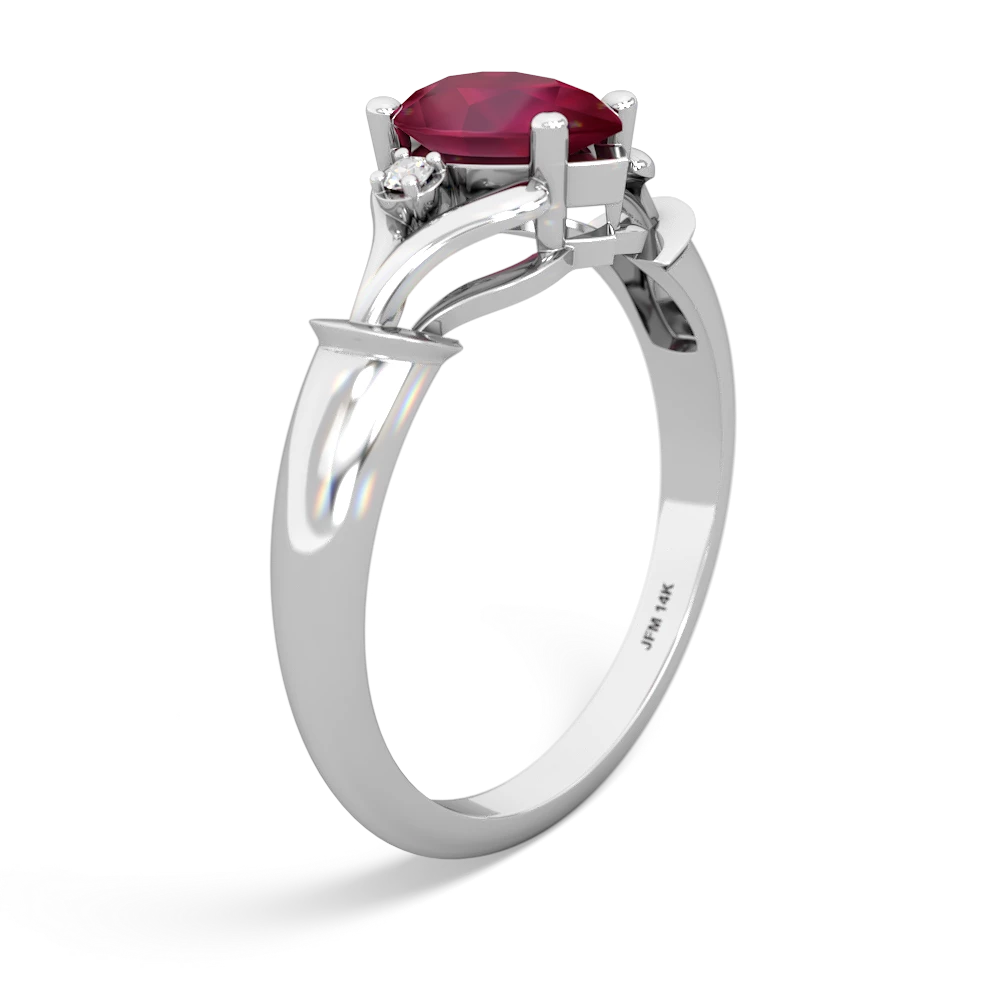 Unique 2CT Natural Ruby Ring Filigree Ruby Engagement Ring Solid 14K White  Gold Ring - Camellia Jewelry