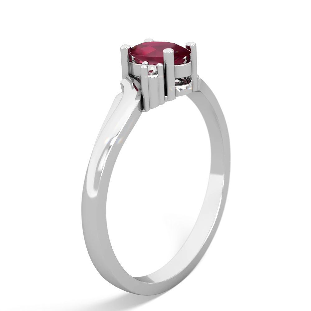 Ruby Elegant Swirl 14K White Gold ring R2173