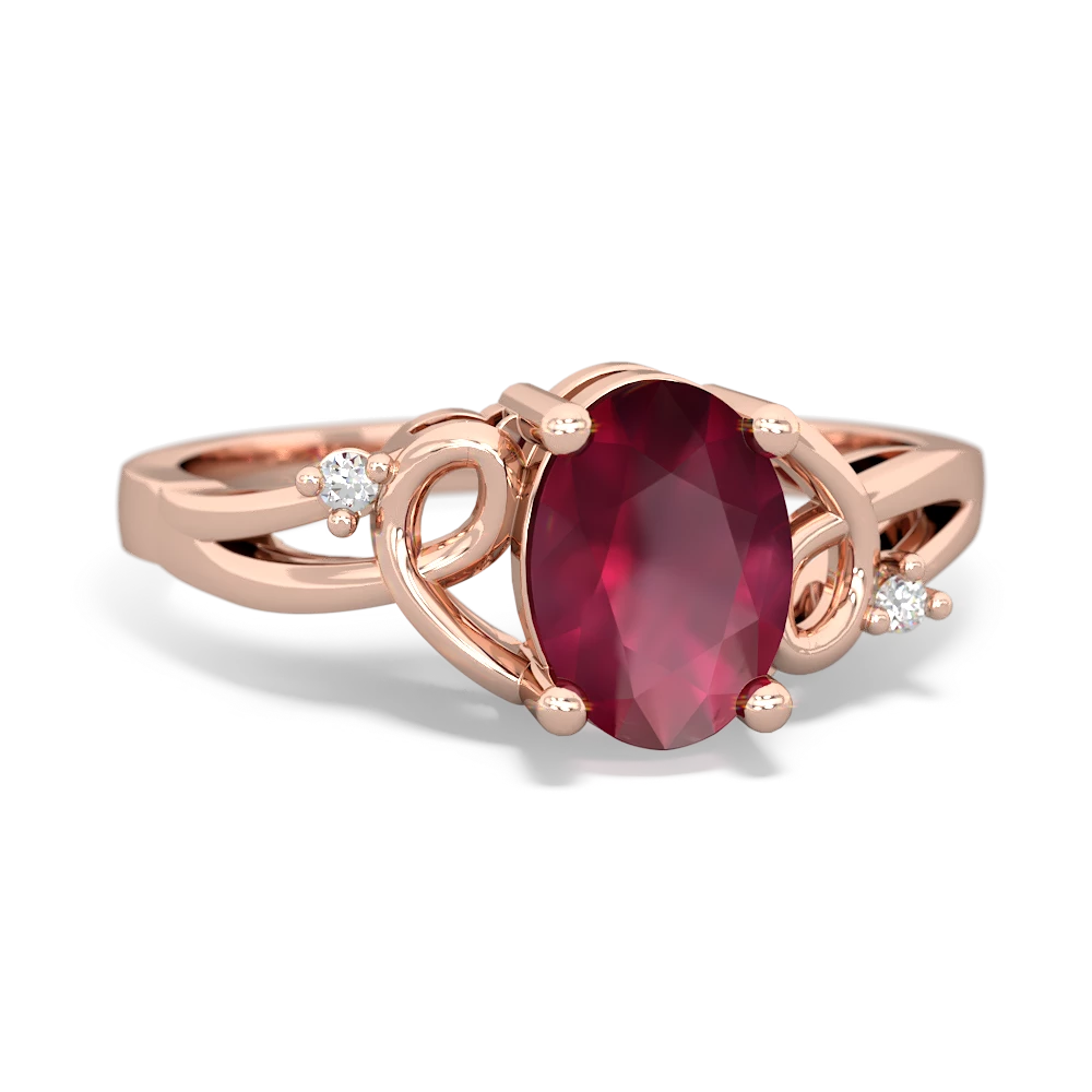 Ruby Swirls 14K Rose Gold ring R2347