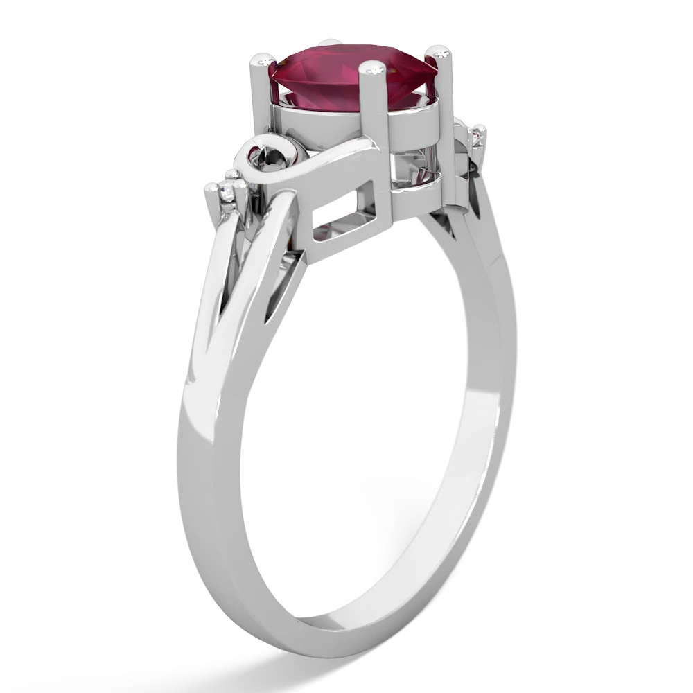 Ruby Swirls 14K White Gold ring R2347