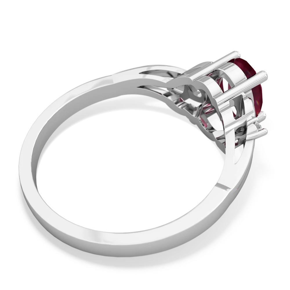 Ruby Swirls 14K White Gold ring R2347