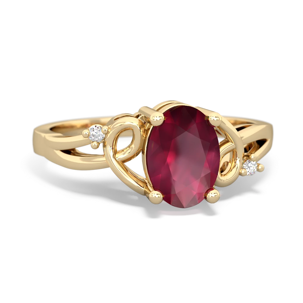 Ruby Swirls 14K Yellow Gold ring R2347