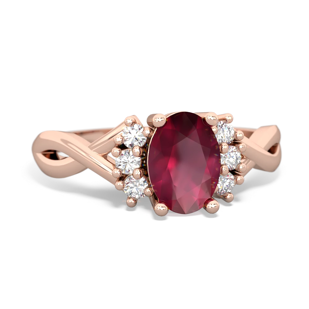 Ruby Victorian Twist 14K Rose Gold ring R2497