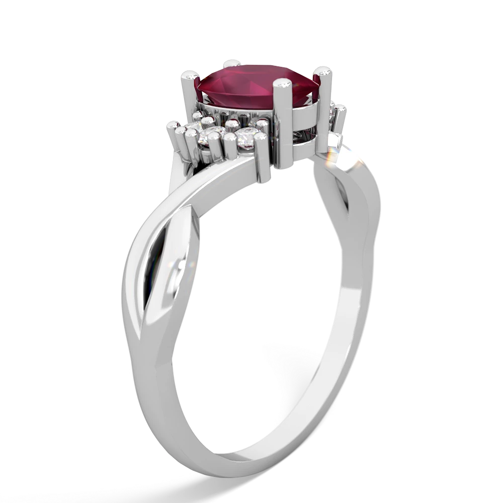 Ruby Victorian Twist 14K White Gold ring R2497