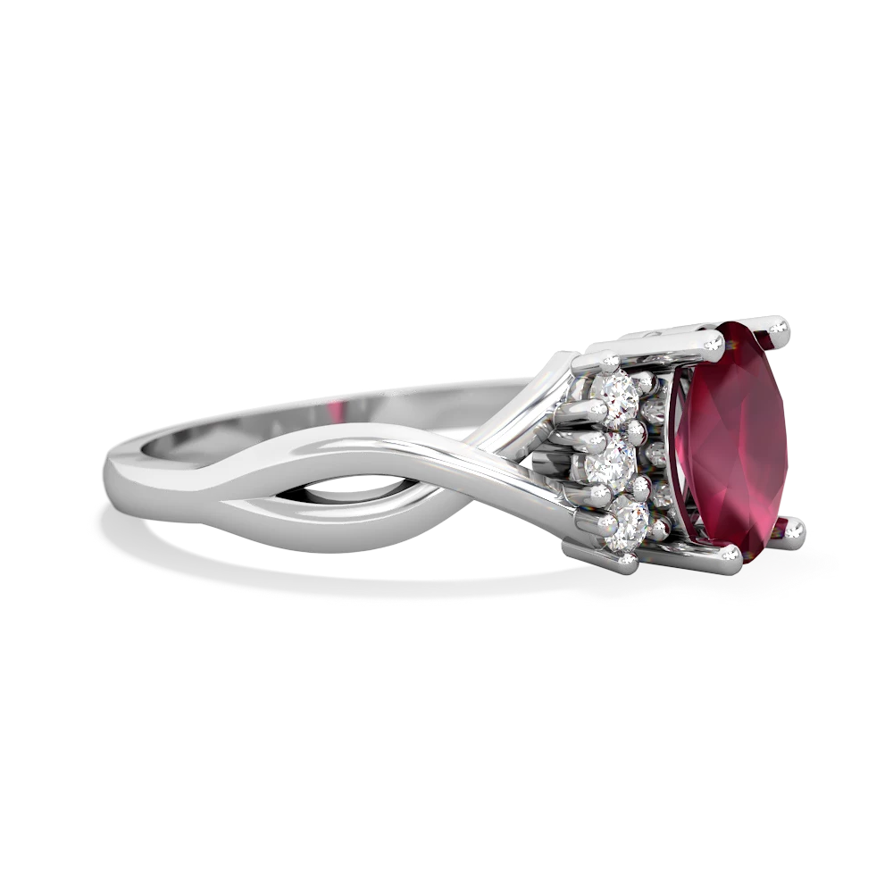 Ruby Victorian Twist 14K White Gold ring R2497