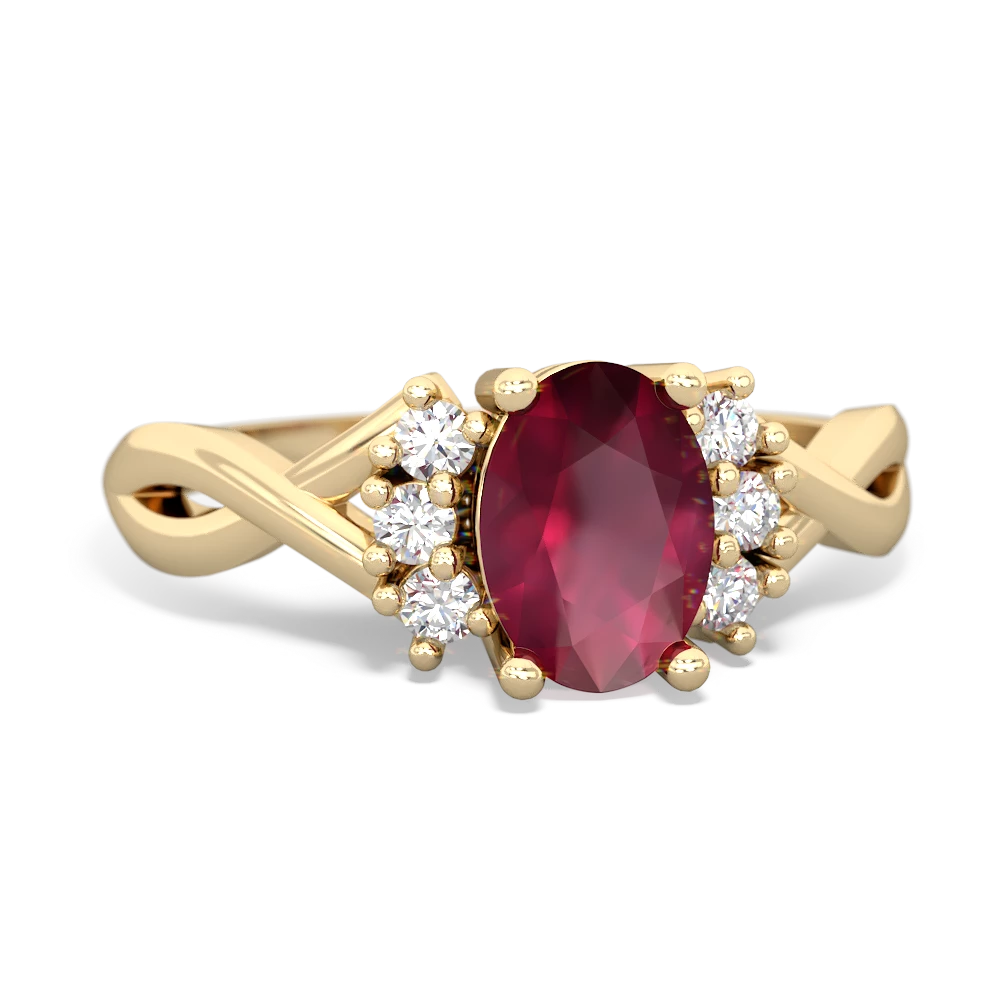 Ruby Victorian Twist 14K Yellow Gold ring R2497