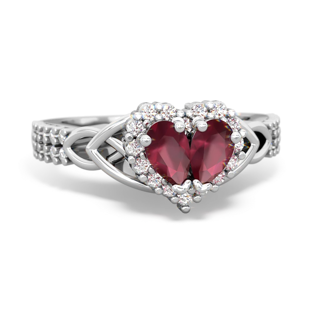 18K White Gold Two Hearts Together Ring – Rhonda Faber Green