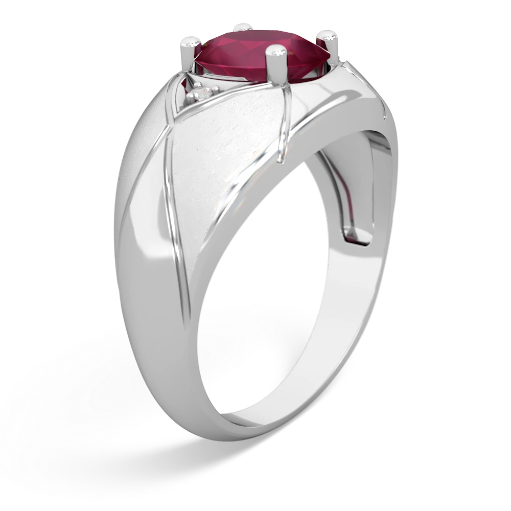 Ruby Men's Crossroads 14K White Gold ring R0361