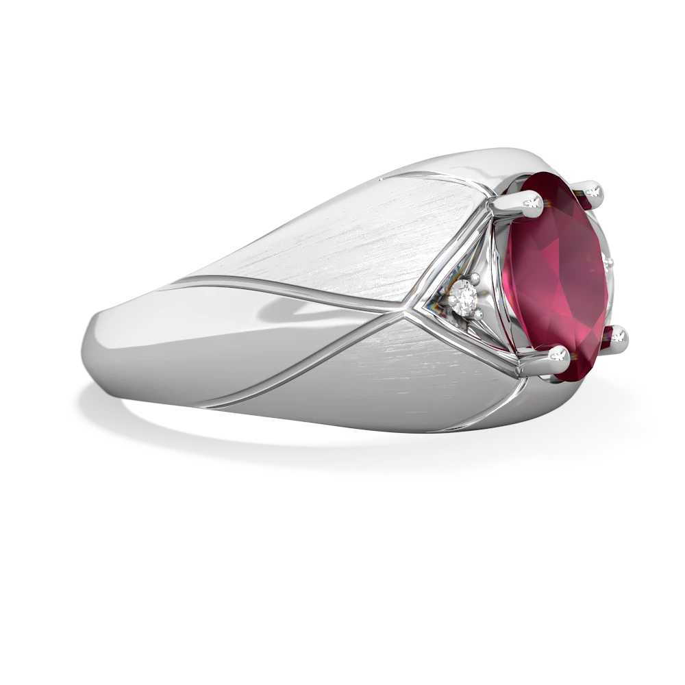 Ruby Men's Crossroads 14K White Gold ring R0361