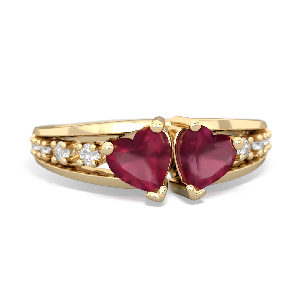 Ruby Heart To Heart 14K Yellow Gold ring R3342