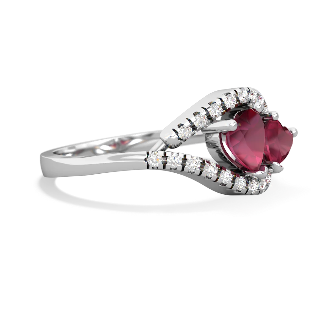 Ruby Mother And Child 14K White Gold ring R3010