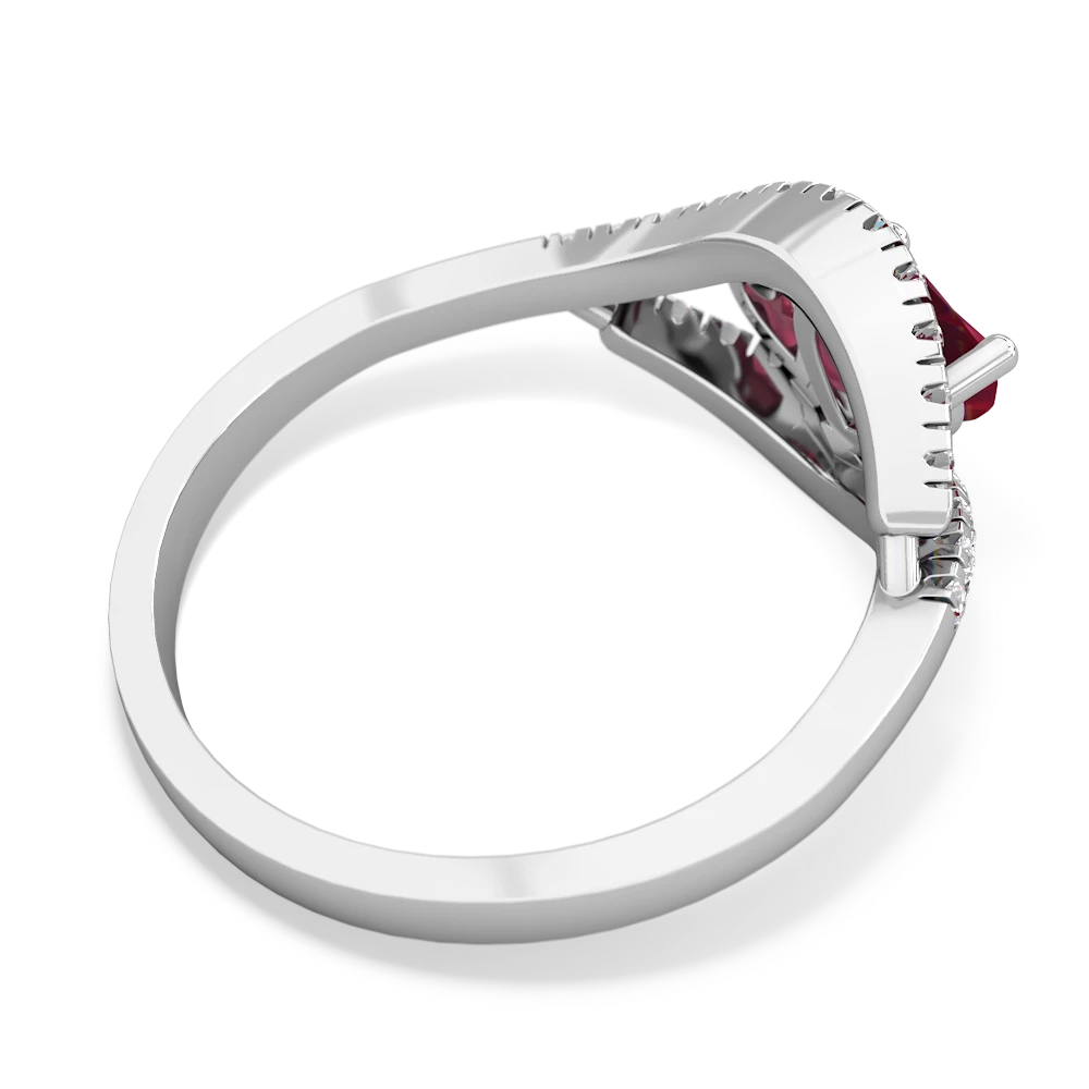 Ruby Mother And Child 14K White Gold ring R3010