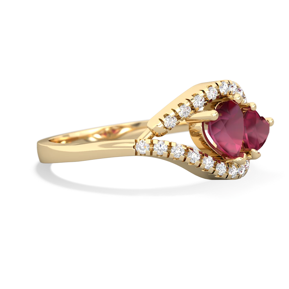 Ruby Mother And Child 14K Yellow Gold ring R3010