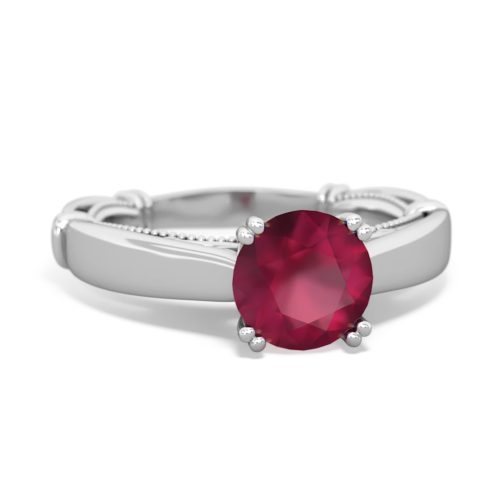 Ruby Renaissance 14K White Gold ring R27806RD