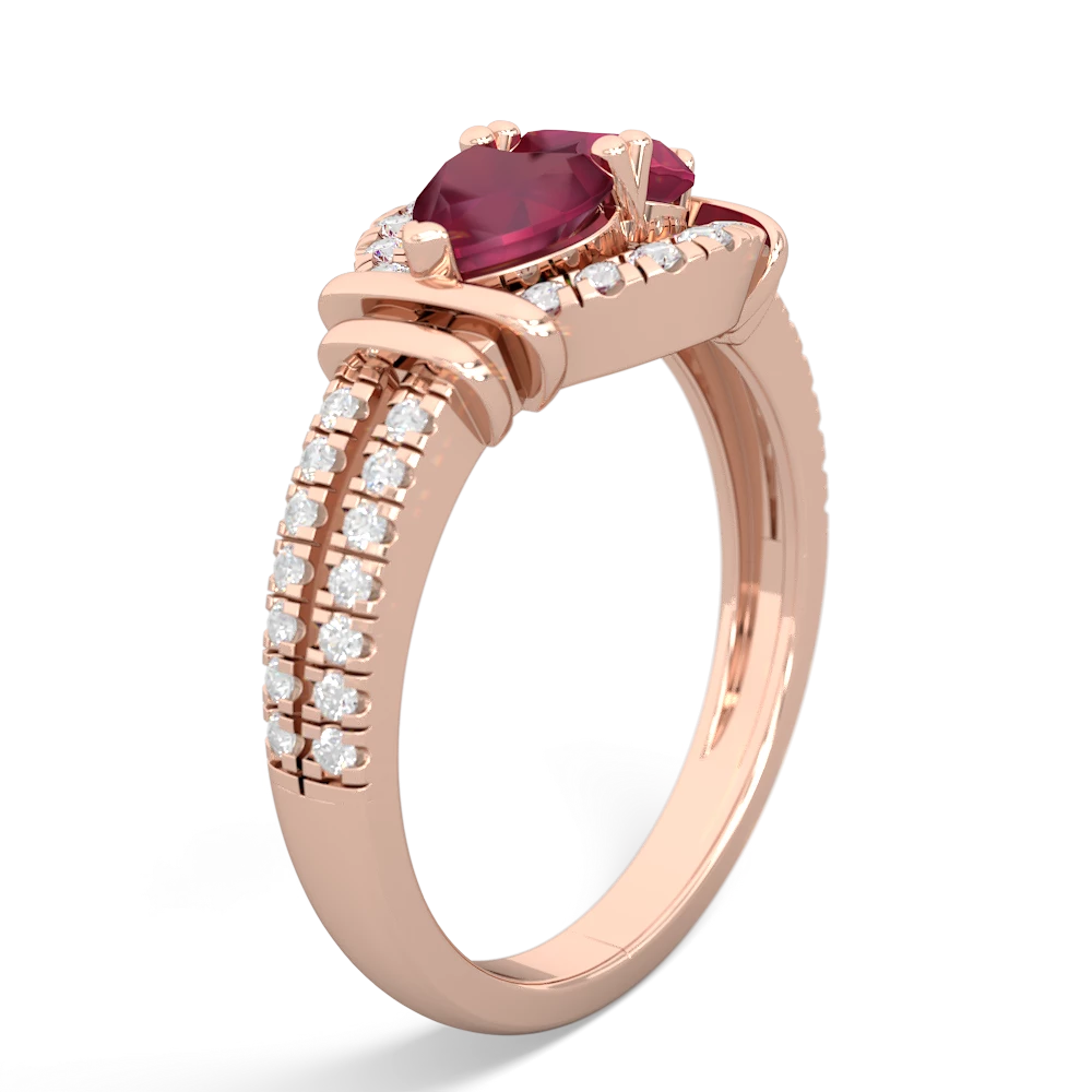 Ruby Art-Deco Keepsake 14K Rose Gold ring R5630