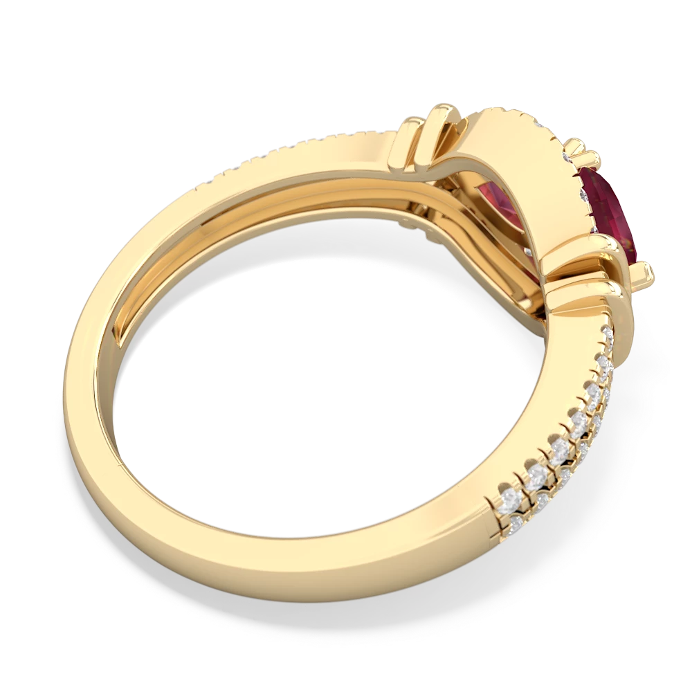 Ruby Art-Deco Keepsake 14K Yellow Gold ring R5630