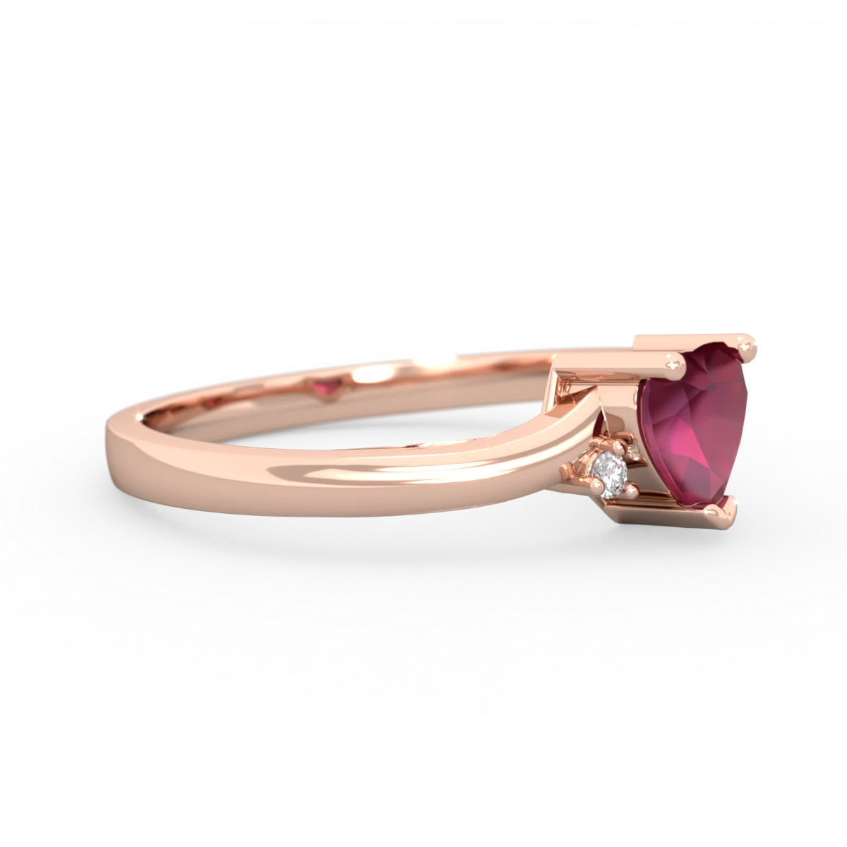 Ruby Delicate Heart 14K Rose Gold ring R0203