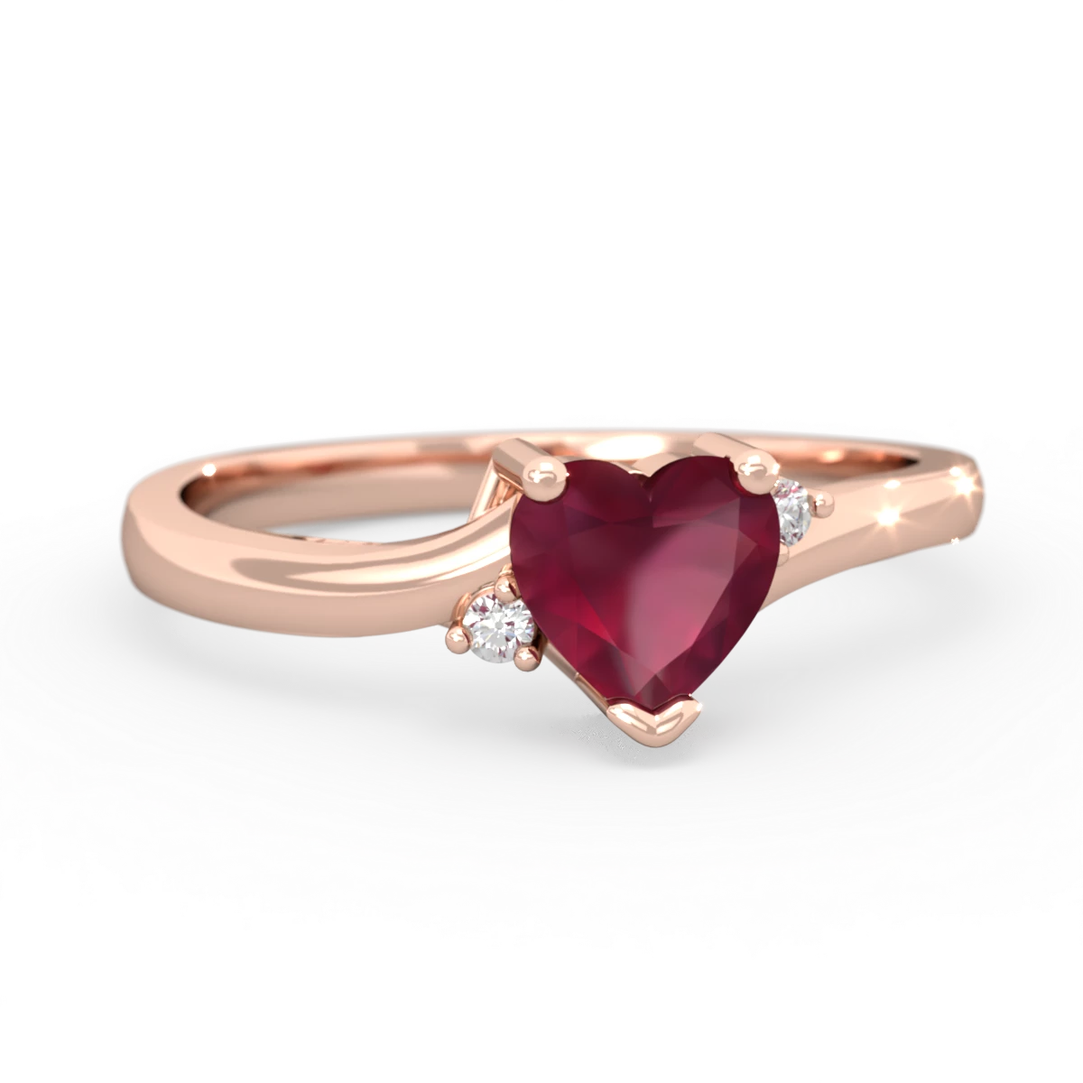 Ruby Delicate Heart 14K Rose Gold ring R0203