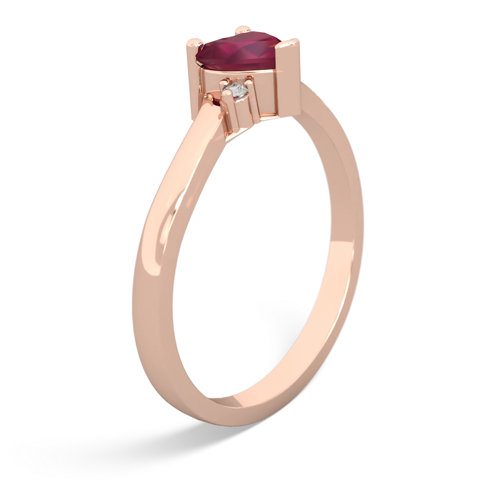 Ruby Delicate Heart 14K Rose Gold ring R0203