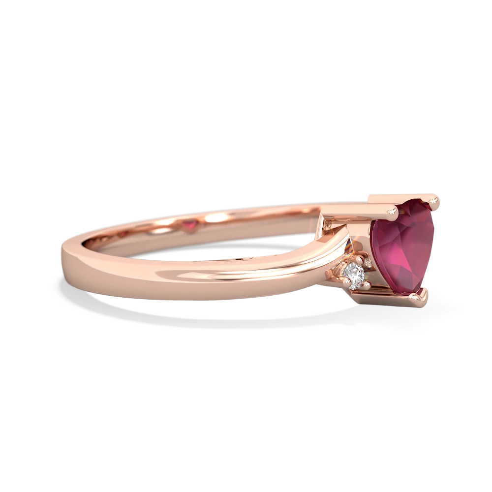 Ruby Delicate Heart 14K Rose Gold ring R0203