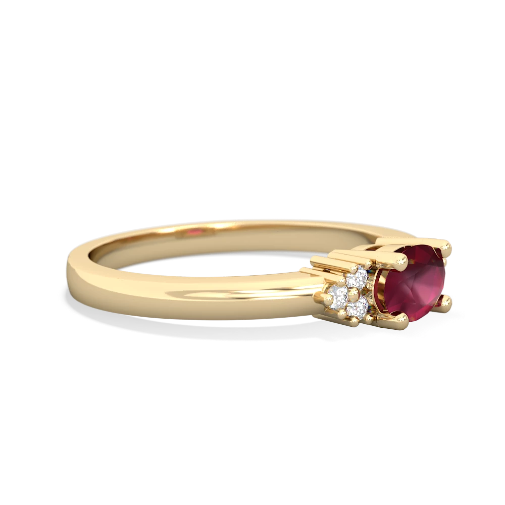 Ruby Simply Elegant East-West 14K Yellow Gold ring R2480