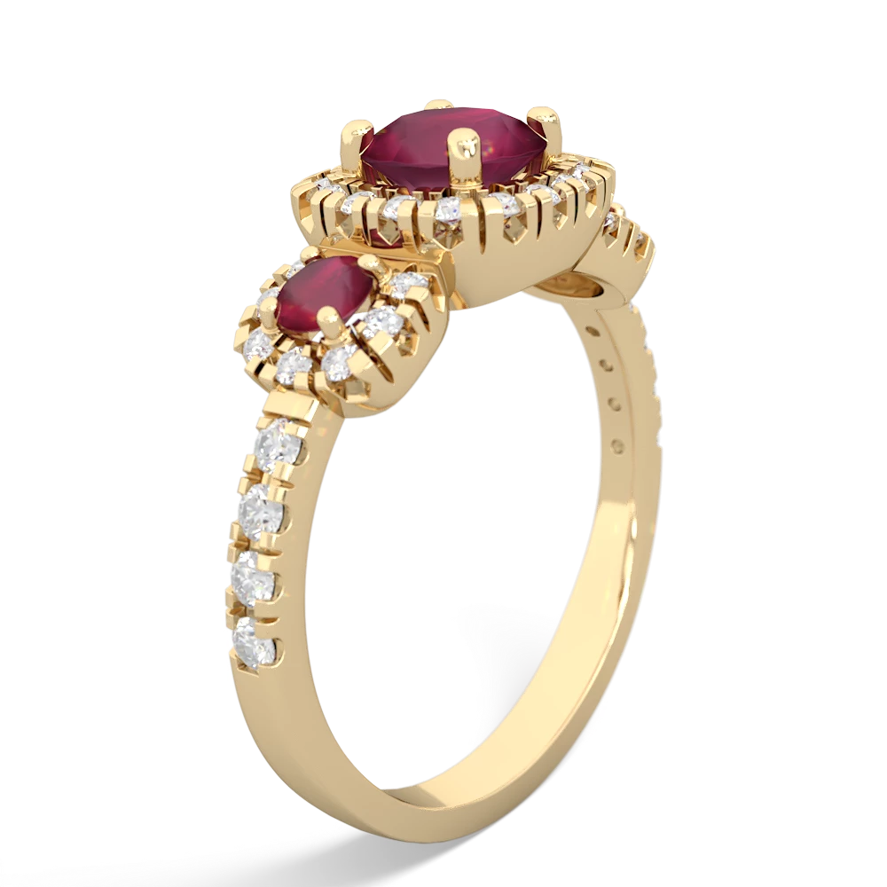 Ruby Regal Halo 14K Yellow Gold ring R5350