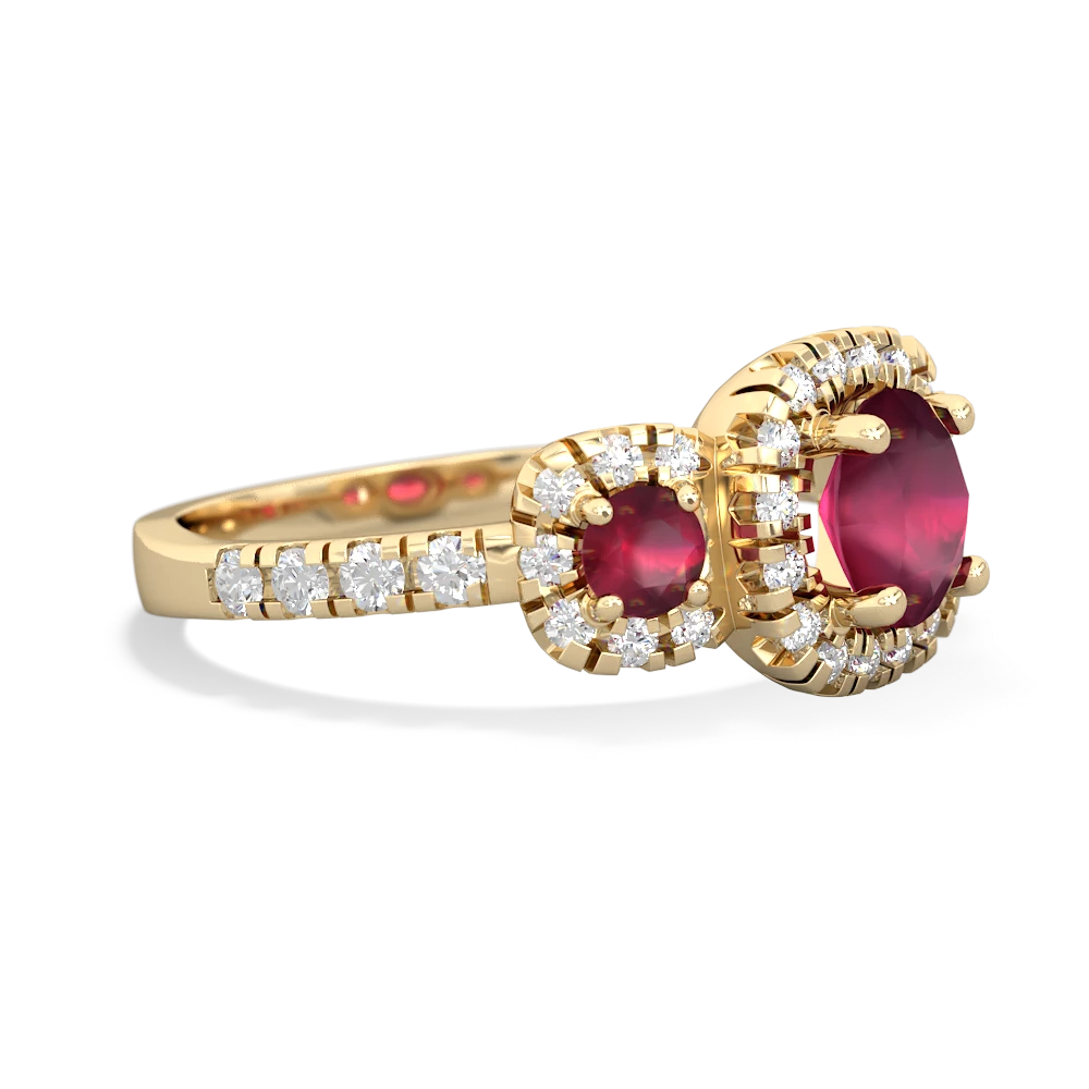 Ruby Regal Halo 14K Yellow Gold ring R5350