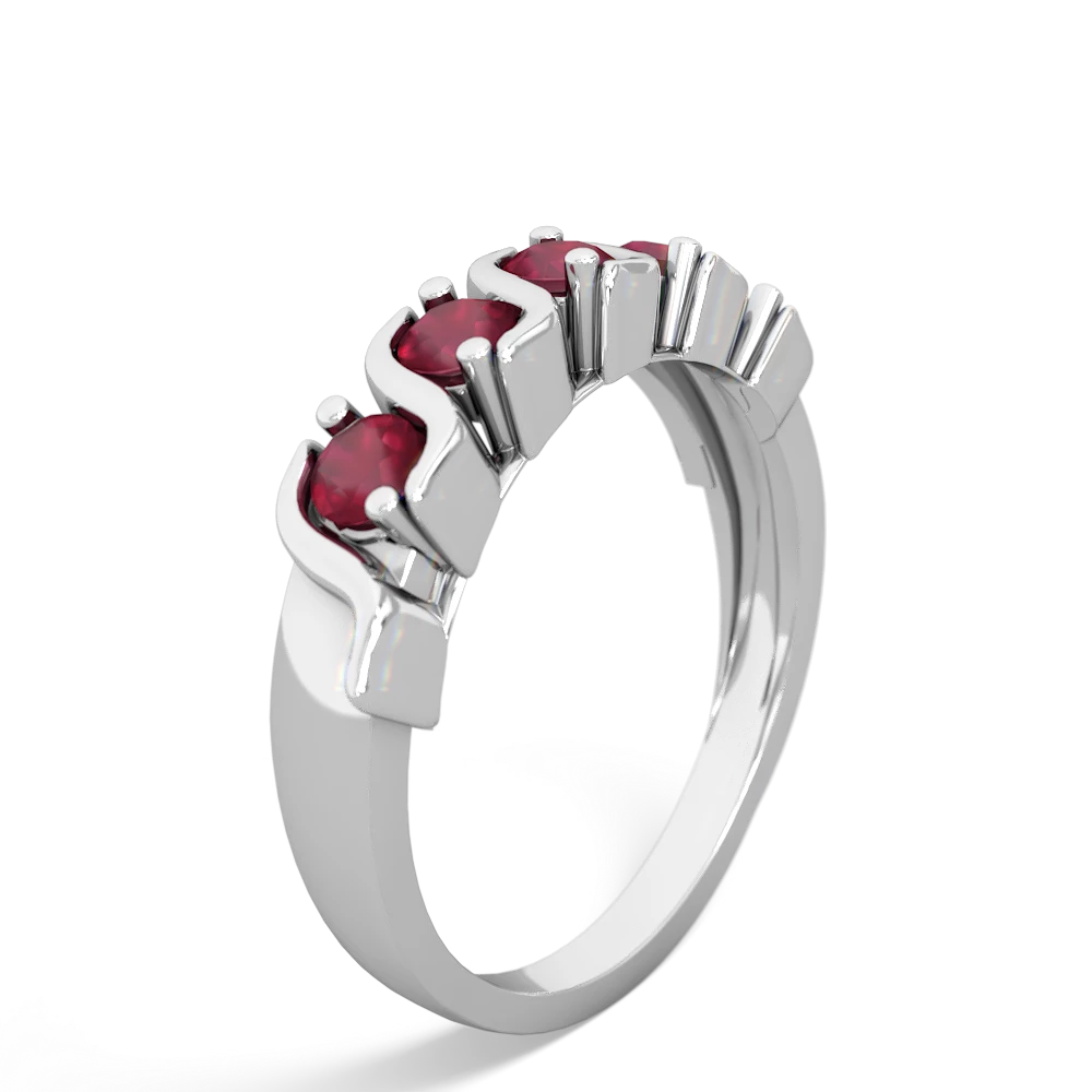 Ruby Anniversary Band 14K White Gold ring R2089