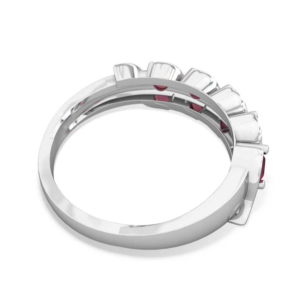 Ruby Anniversary Band 14K White Gold ring R2089