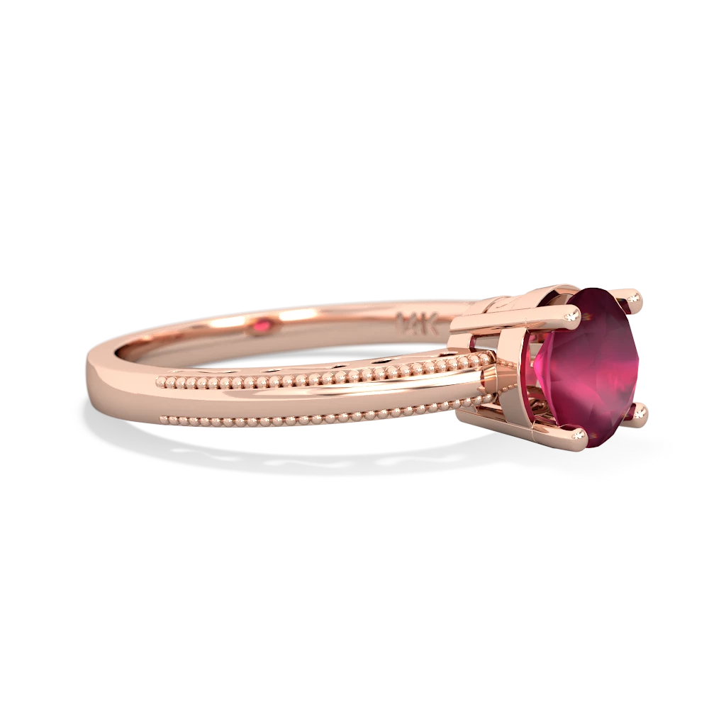 Ruby Milgrain Filigree 14K Rose Gold ring R5090