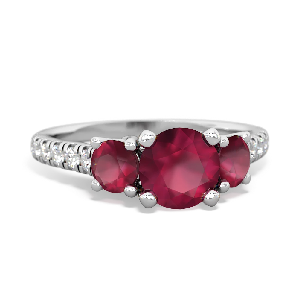 Ruby Pave Trellis 14K White Gold ring R5500