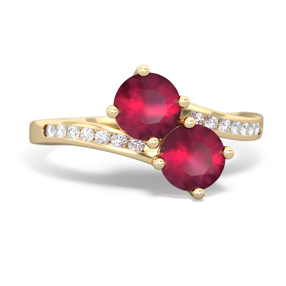 Flaming Heart Red Garnet Yellow Gold Ring Set© – Azura New York