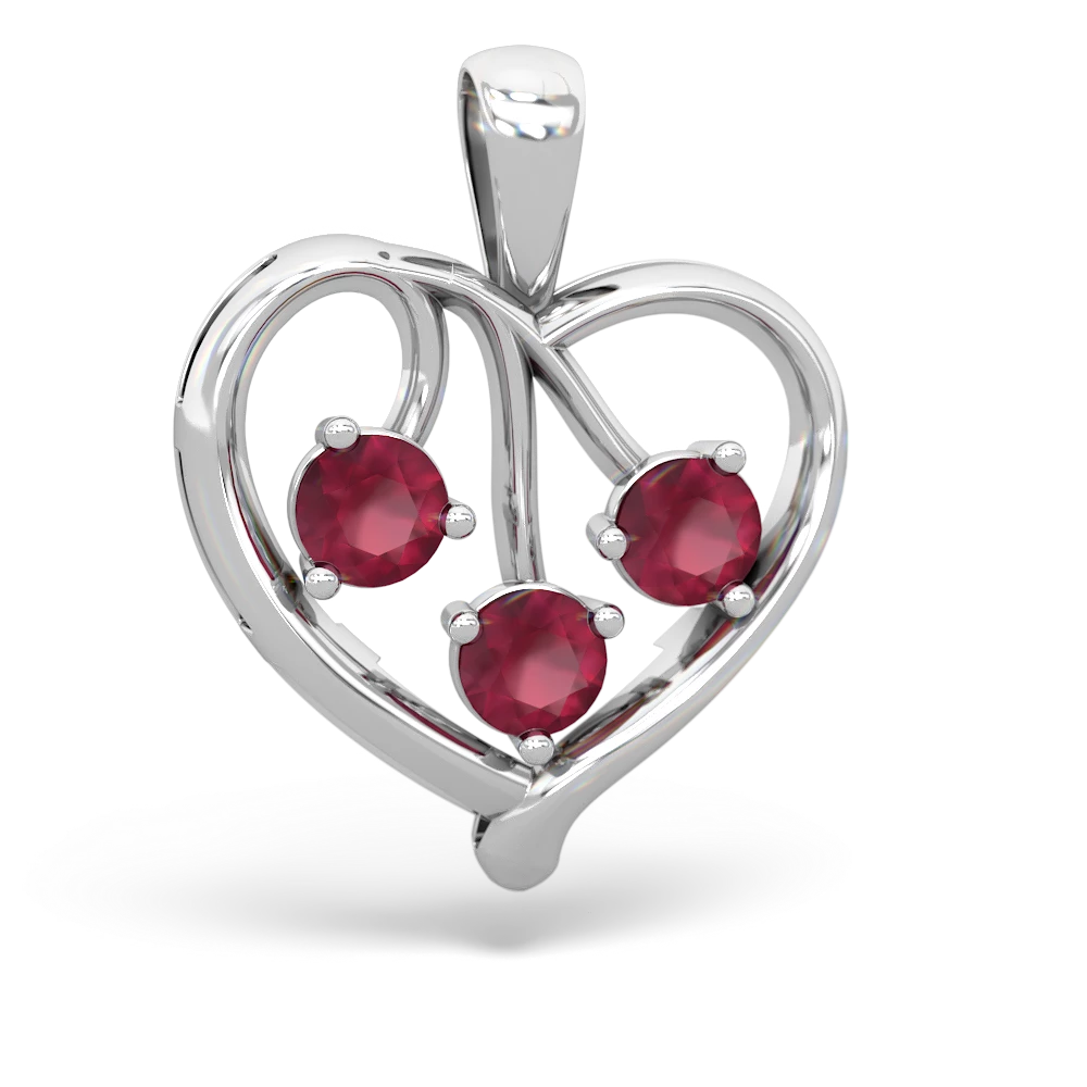 Smoky Quartz Glowing Heart 14K White Gold pendant P2233