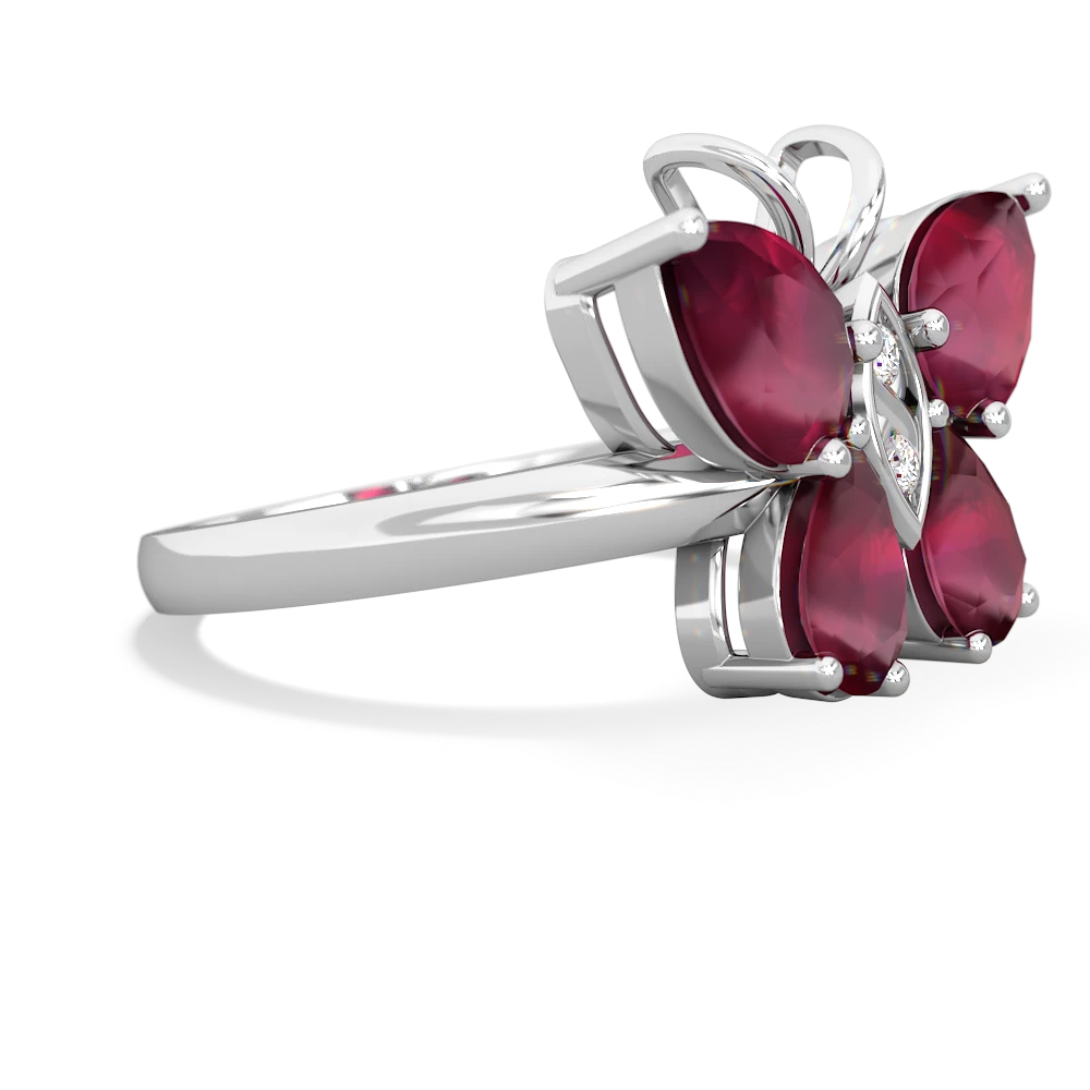 Ruby Butterfly 14K White Gold ring R2215