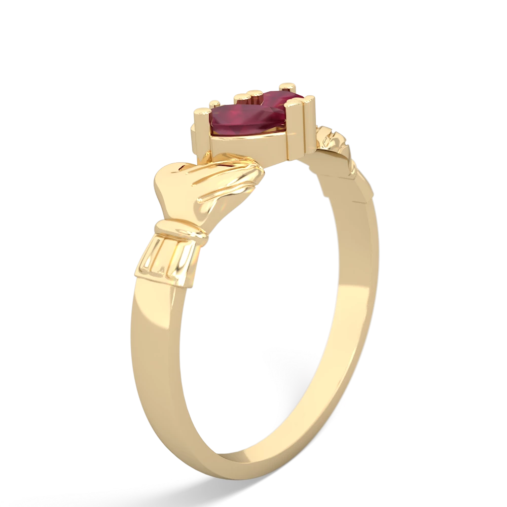 Ruby 'Our Heart' Claddagh 14K Yellow Gold ring R2388