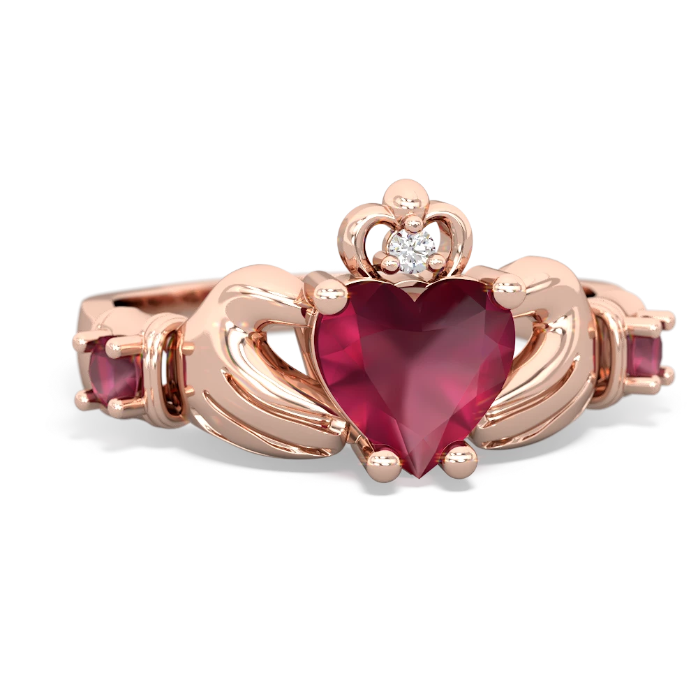 Amethyst Claddagh Keepsake 14K Rose Gold ring R5245