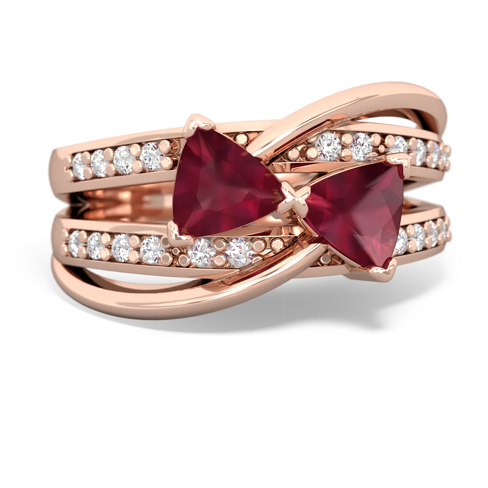 Ruby Bowtie 14K Rose Gold ring R2360